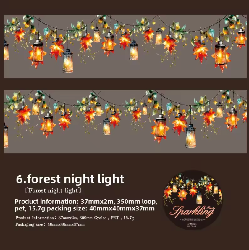 Washi Tape Ancho Luces Holografico