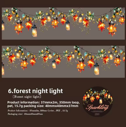 Washi Tape Ancho Luces Holografico