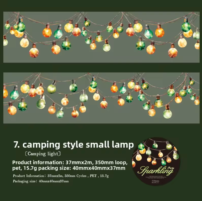 Washi Tape Ancho Luces Holografico