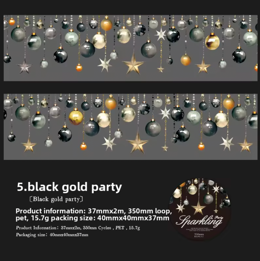 Washi Tape Ancho Luces Holografico