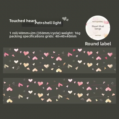 Washi Tape Ancho Corazones Holograficos