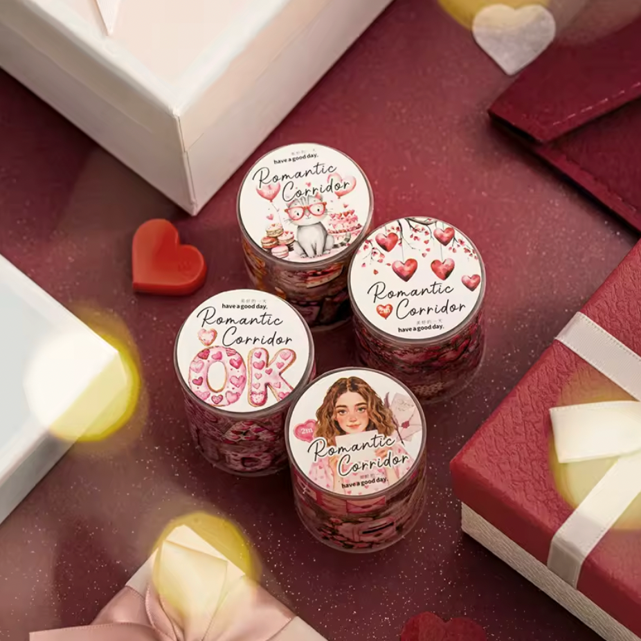 Rollo de stickers Romanticos