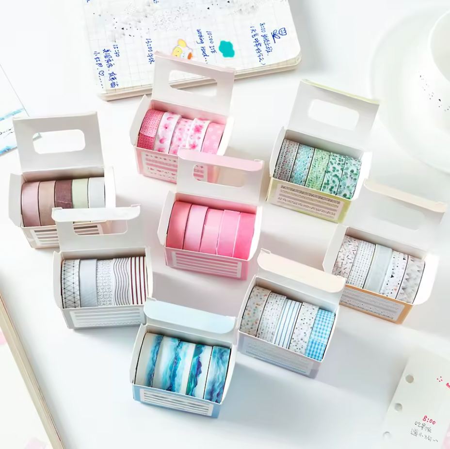5 Rollos de Washi Tapes delgados
