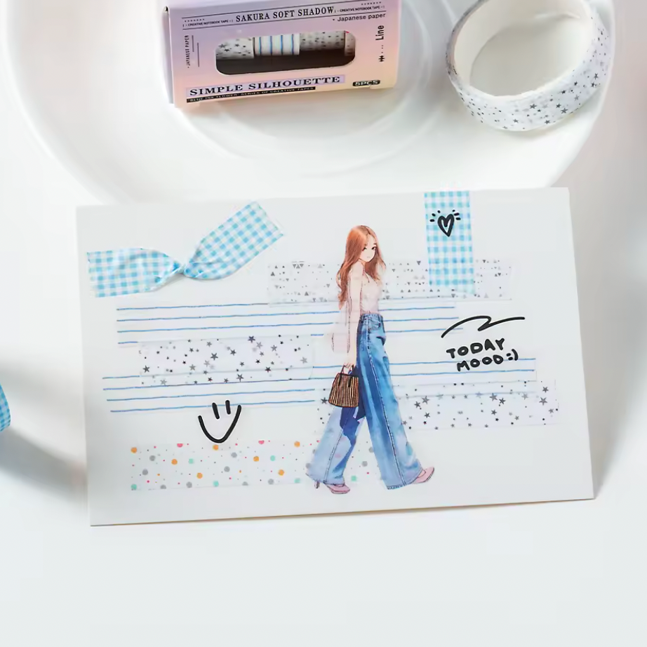 5 Rollos de Washi Tapes delgados