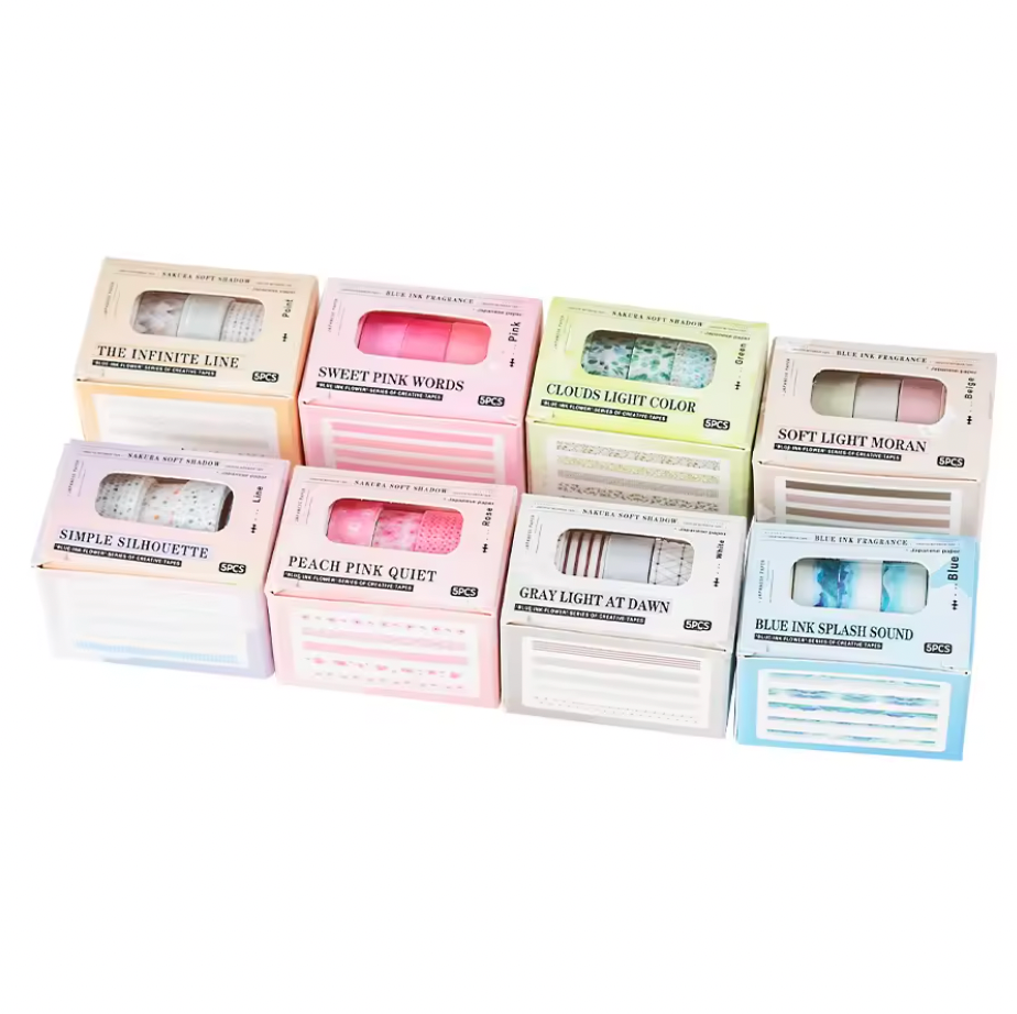 5 Rollos de Washi Tapes delgados
