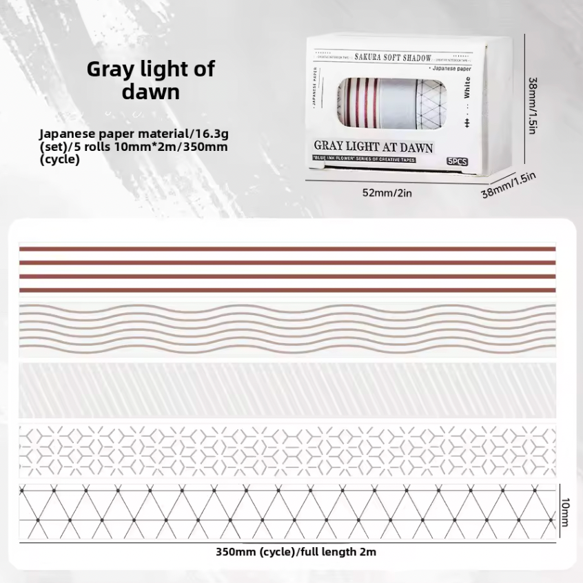 5 Rollos de Washi Tapes delgados