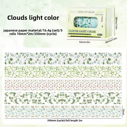 5 Rollos de Washi Tapes delgados