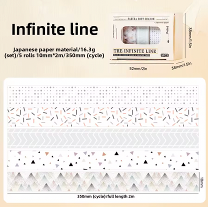5 Rollos de Washi Tapes delgados