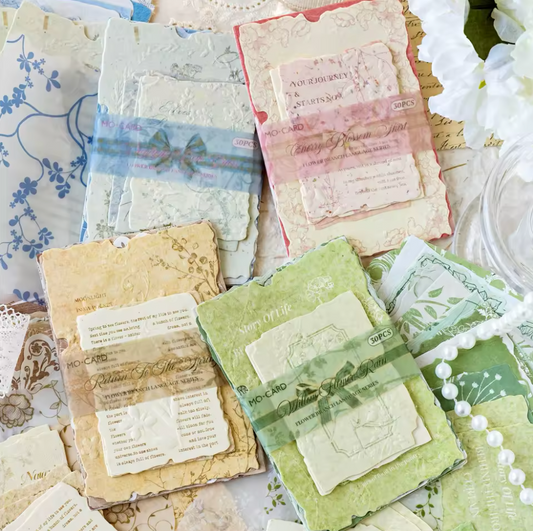 30 Papeles Cartulinas Embossed con relieve