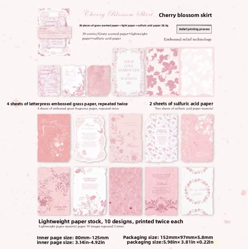 30 Papeles Cartulinas Embossed con relieve