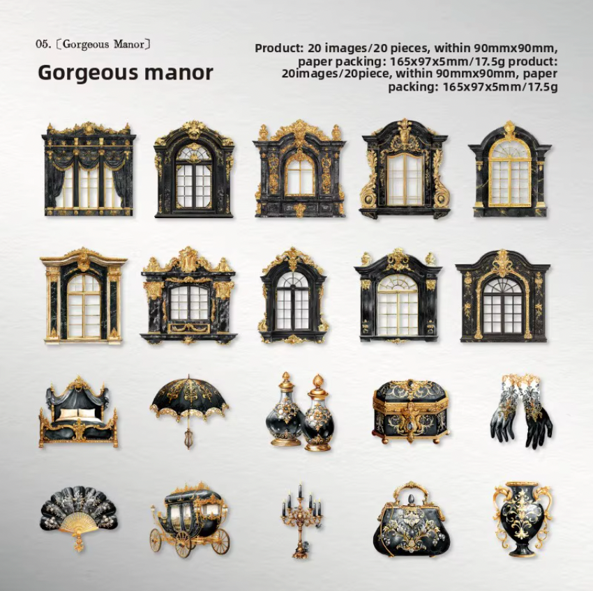 20 Cartulinas Vintage Puertas & ventanas