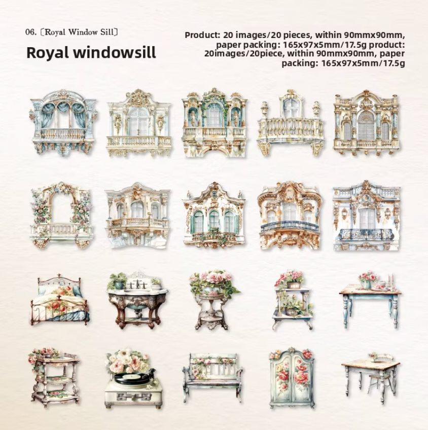 20 Cartulinas Vintage Puertas & ventanas