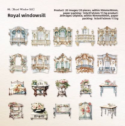 20 Cartulinas Vintage Puertas & ventanas