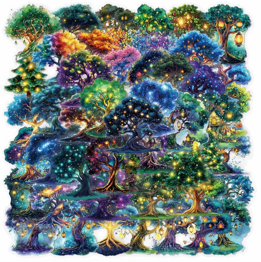 50 Stickers transparentes Arboles & Luces