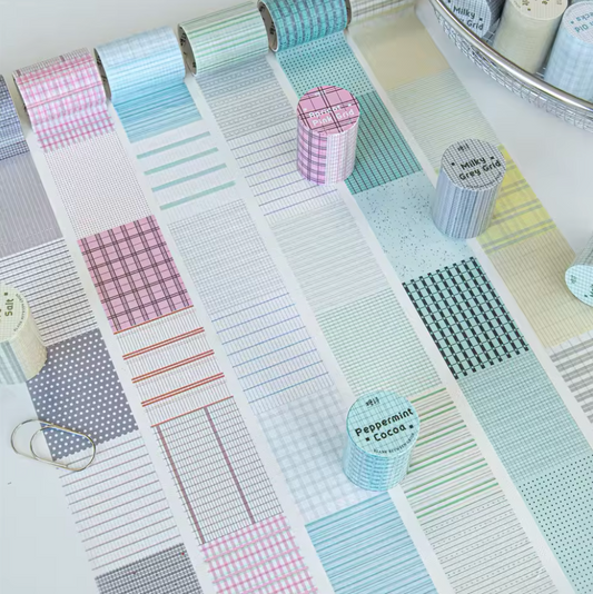 Washi Tape Ancho Minimalista Colorido