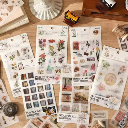 6 Hojas de Stickers Papel de arroz