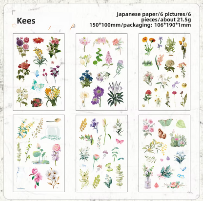 6 Hojas de Stickers Papel de arroz