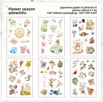 6 Hojas de Stickers Papel de arroz