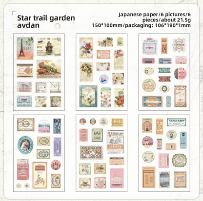 6 Hojas de Stickers Papel de arroz