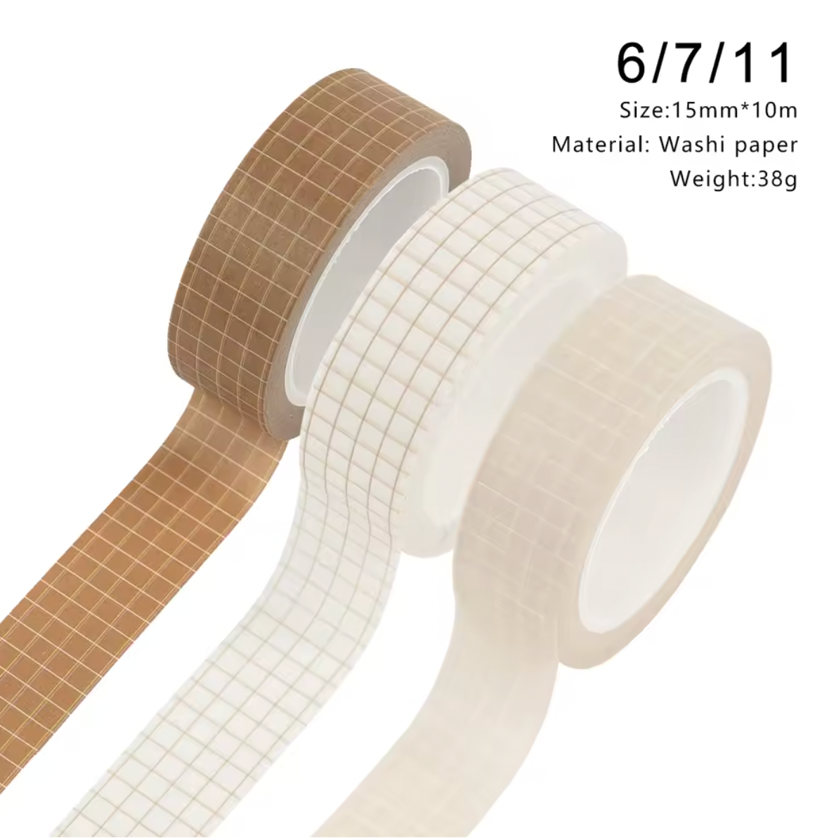 3 Washi Tapes de 10m - 30m en total