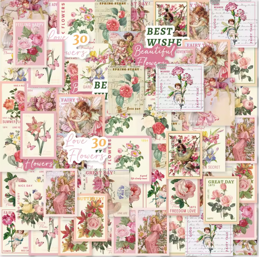 Cajita de Stickers Rosa romanticos