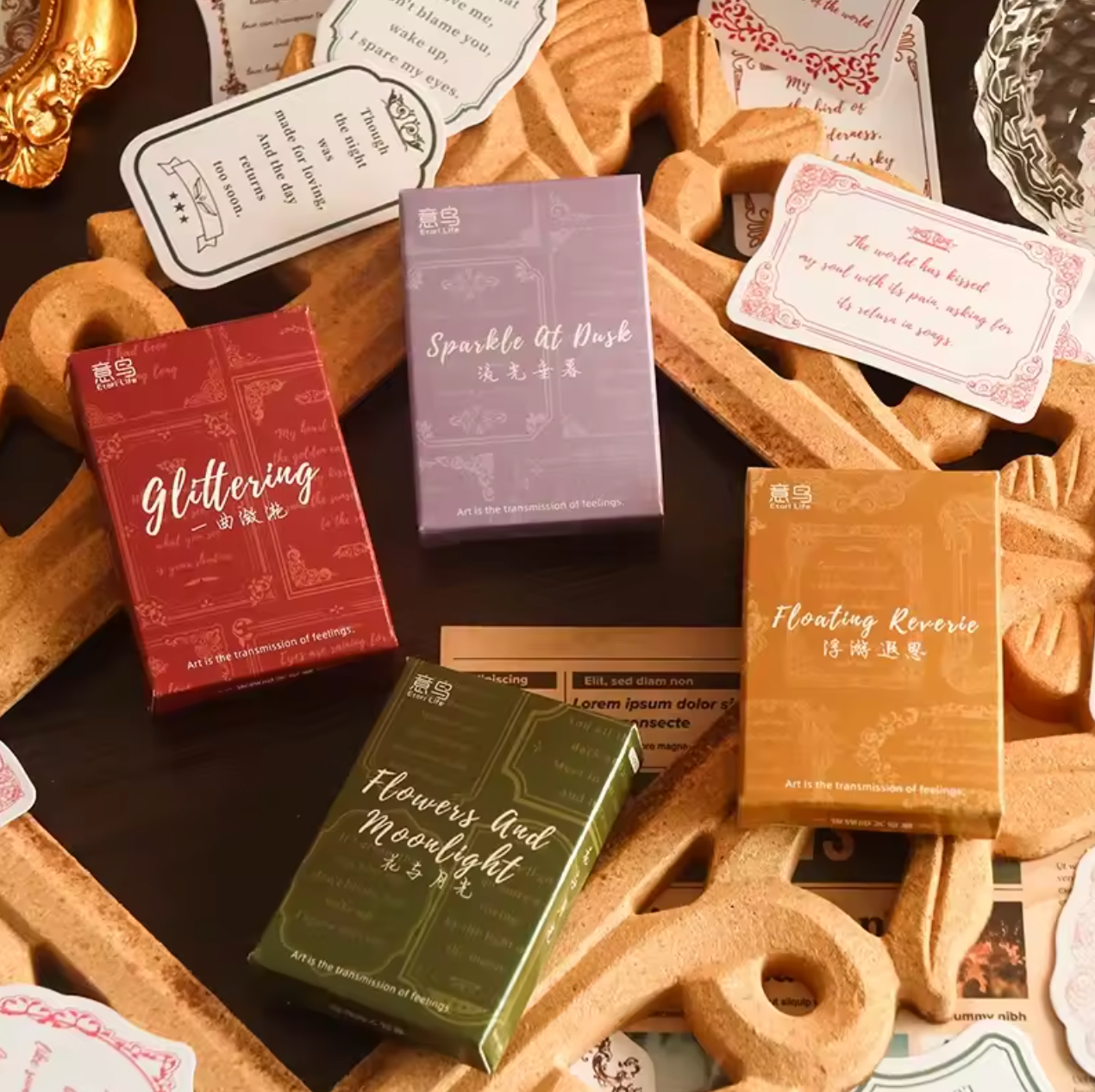 Cajita de Stickers Texto Delicado