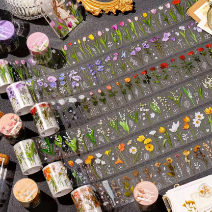 Rollo de stickers Flores