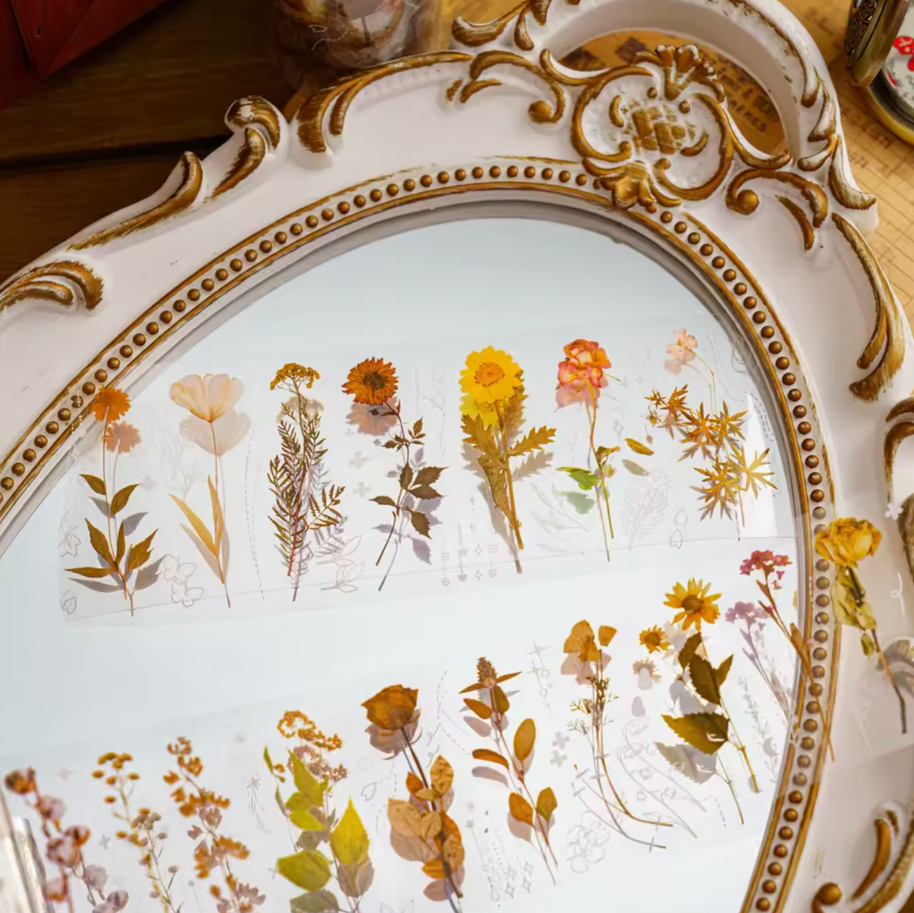 Rollo de stickers Flores