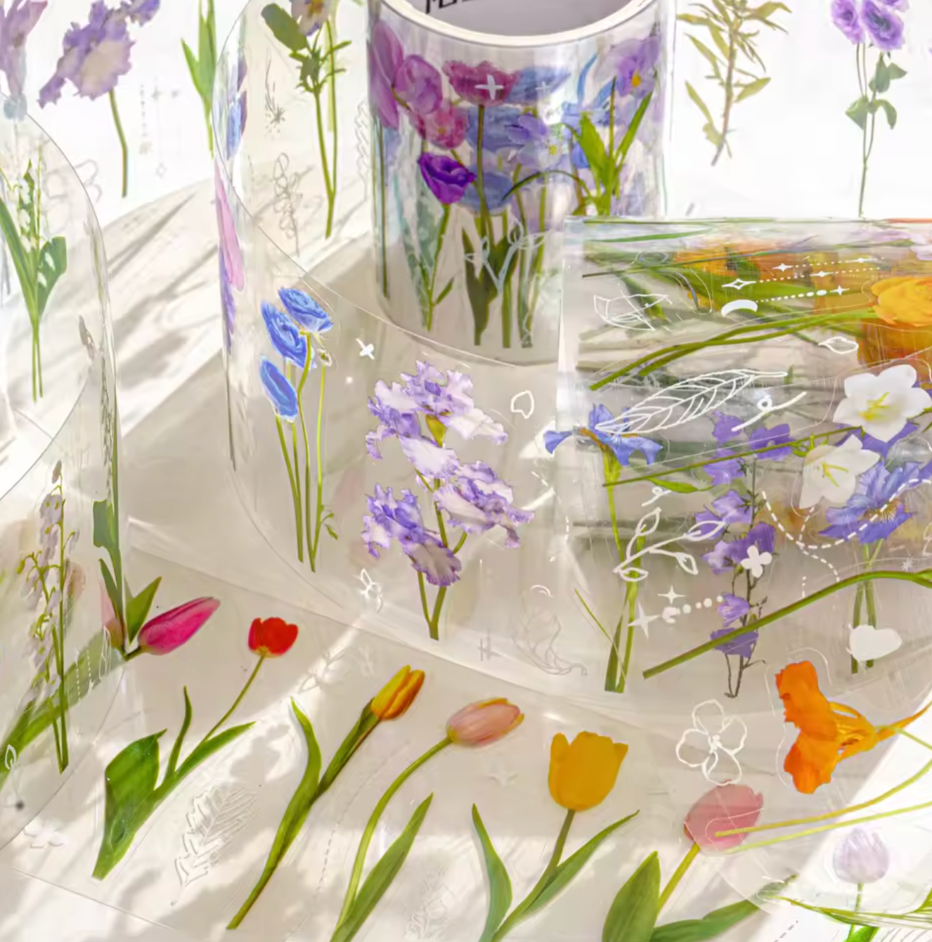 Rollo de stickers Flores