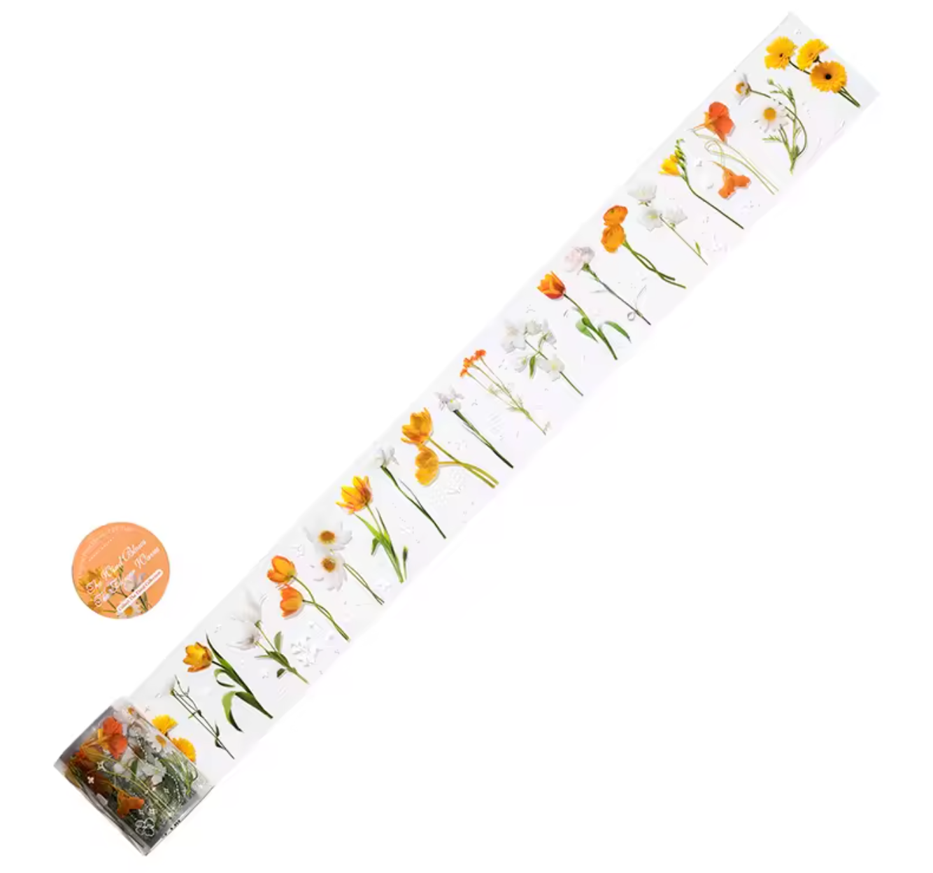 Rollo de stickers Flores