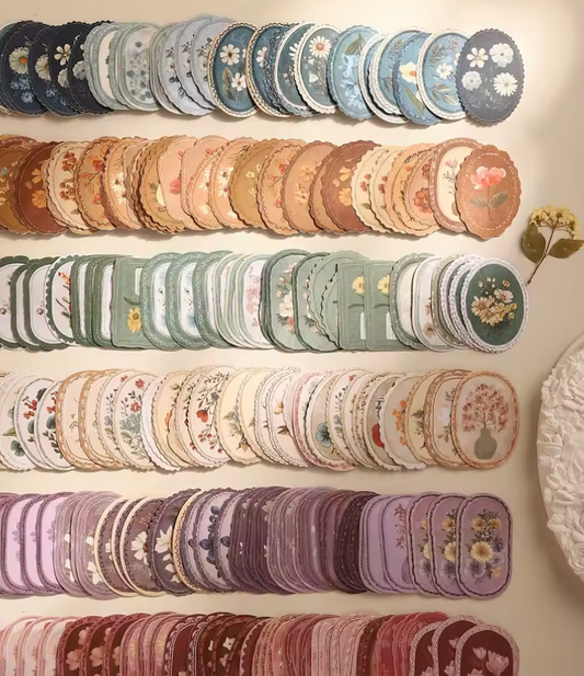 Cajita de 45 cartulinas Flores en marcos