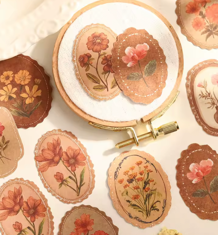 Cajita de 45 cartulinas Flores en marcos