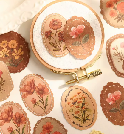 Cajita de 45 cartulinas Flores en marcos