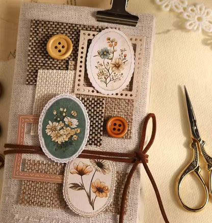 Cajita de 45 cartulinas Flores en marcos