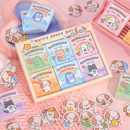 6 Cajitas de Stickers - 300 en total Happy Every Day