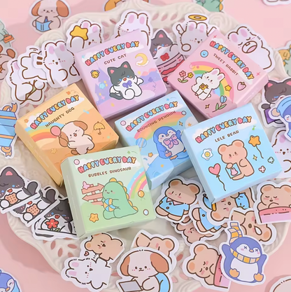 6 Cajitas de Stickers - 300 en total Happy Every Day