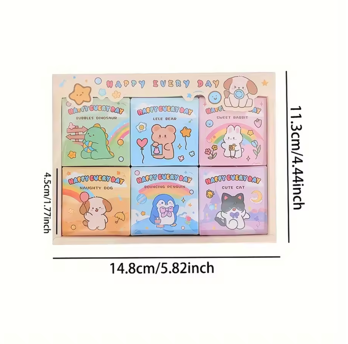 6 Cajitas de Stickers - 300 en total Happy Every Day