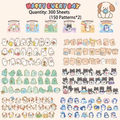 6 Cajitas de Stickers - 300 en total Happy Every Day