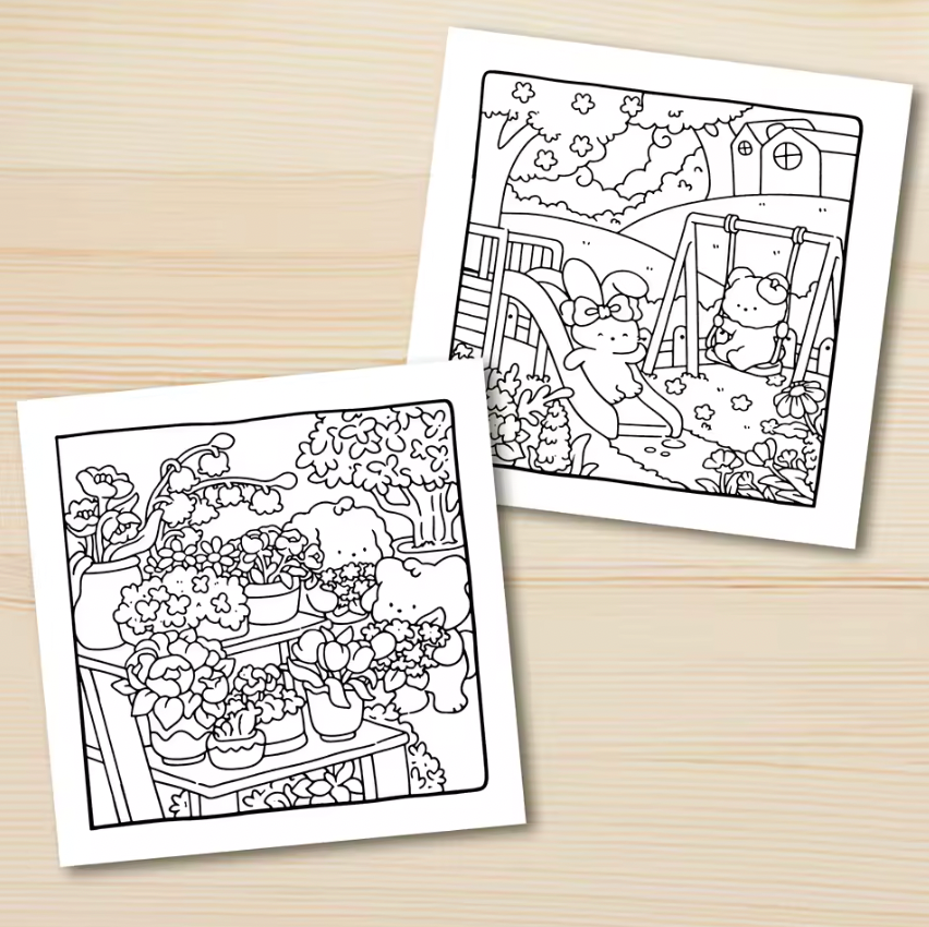 Cuaderno de colorear Primavera Cosy Nature