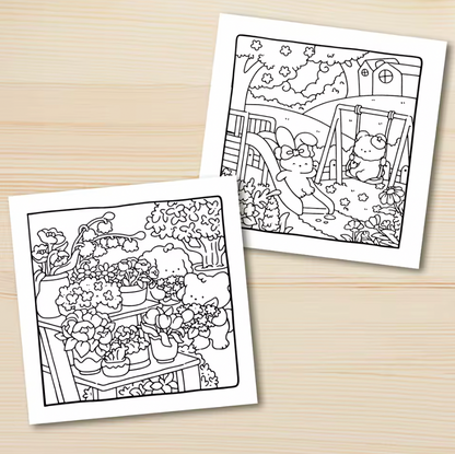 Cuaderno de colorear Primavera Cosy Nature