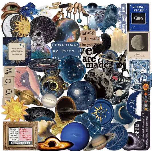 50 Stickers transparentes Lunas