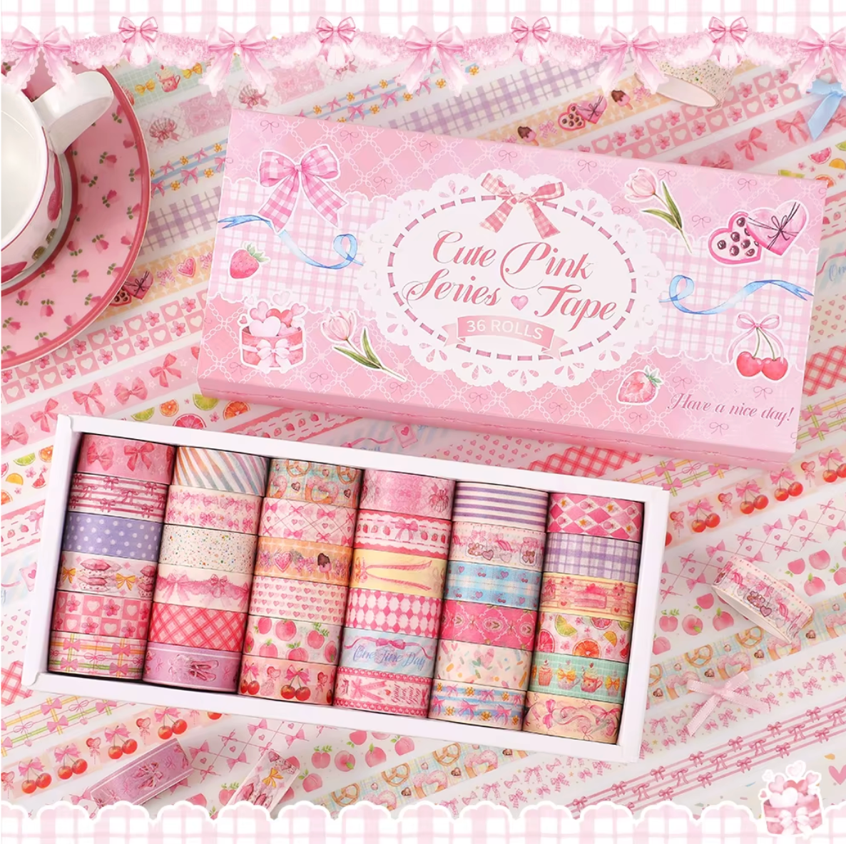 36 Washi Tapes Rosa
