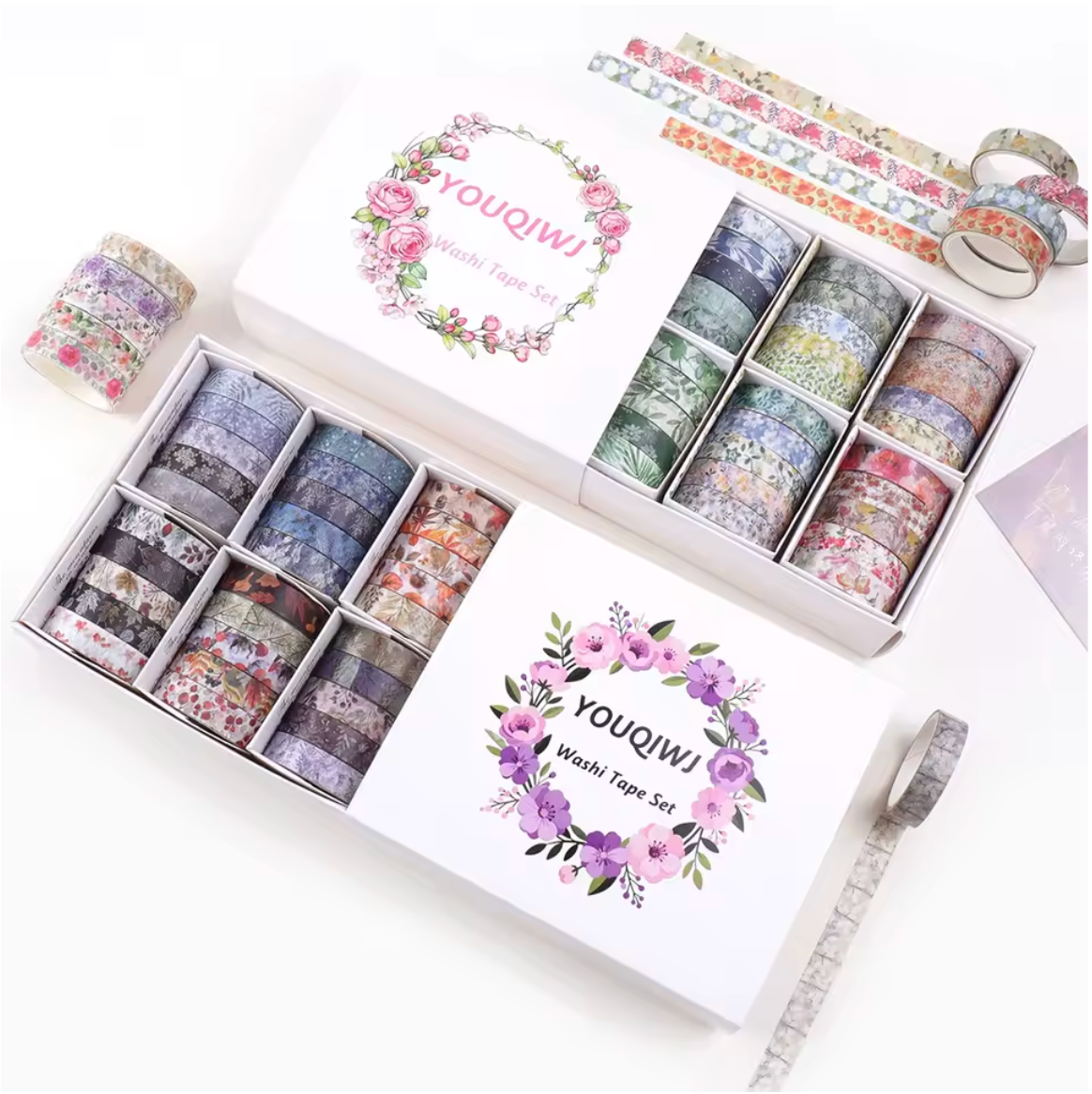 30 Washi Tapes delgados Florecitas