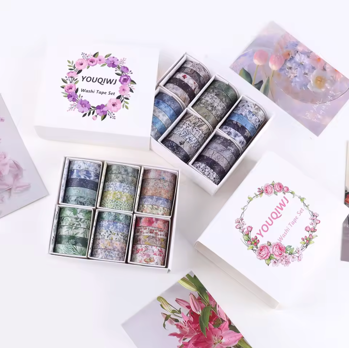 30 Washi Tapes delgados Florecitas