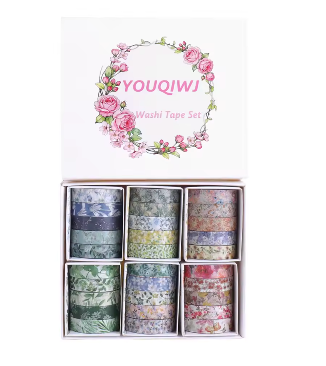 30 Washi Tapes delgados Florecitas
