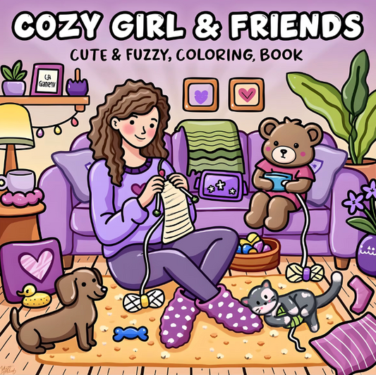 Cuaderno de colorear Cosy Girl & Friends