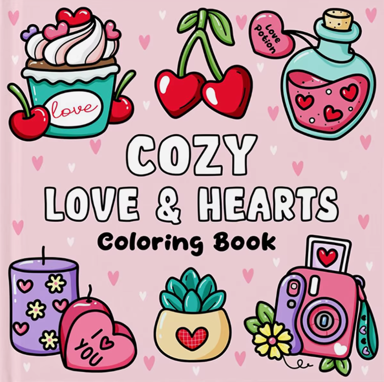 Cuaderno de colorear Cosy Love & Hearts