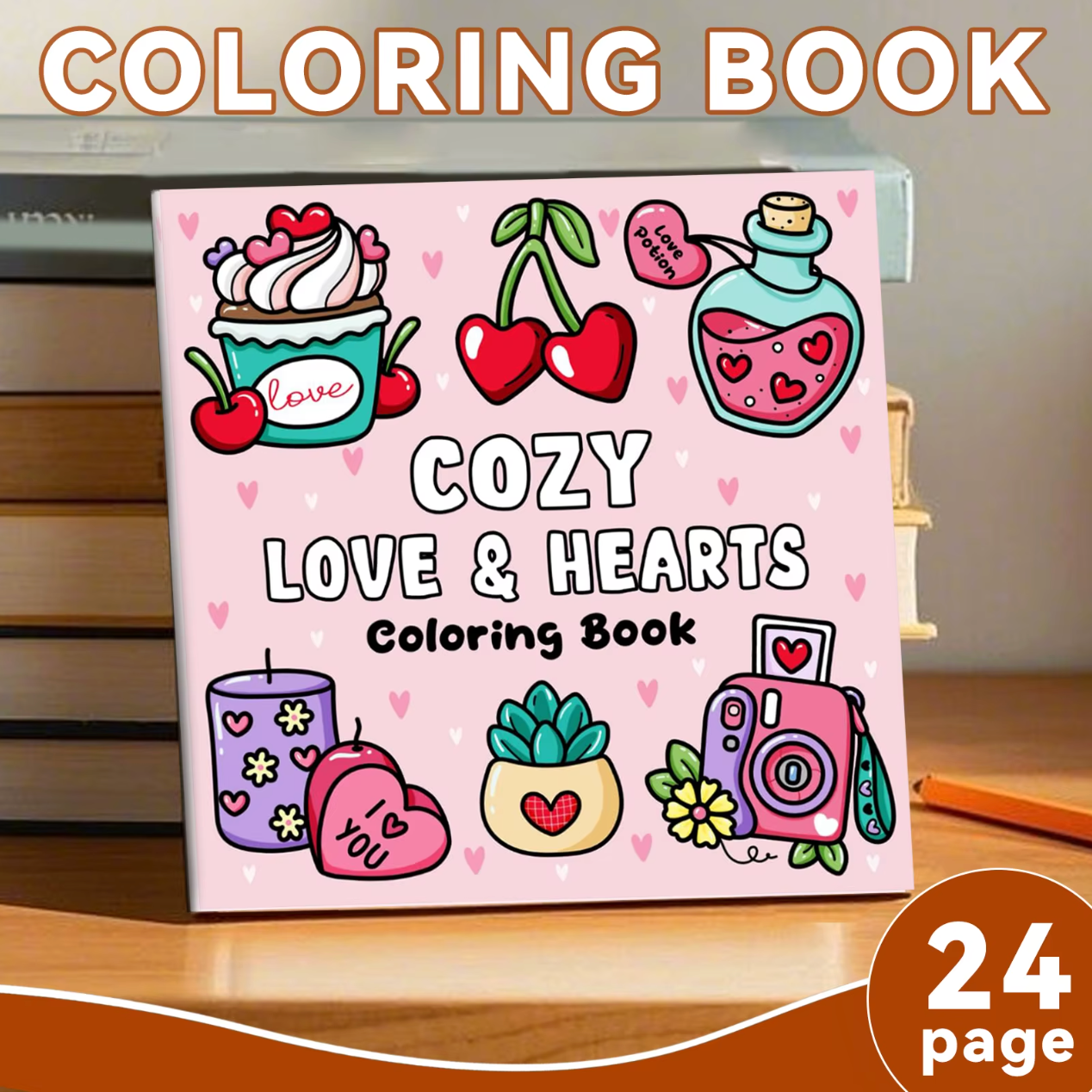 Cuaderno de colorear Cosy Love & Hearts