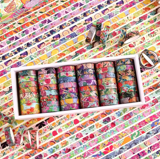 48 Washi Tapes delgados Frutas