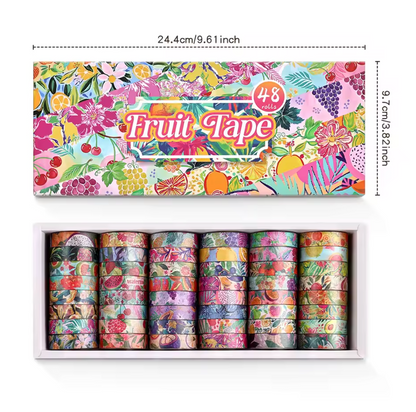 48 Washi Tapes delgados Frutas